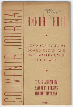 Souvenir Program from the Annual Ball of the Los Angeles Cloak and Dressmakers's Union, 1940