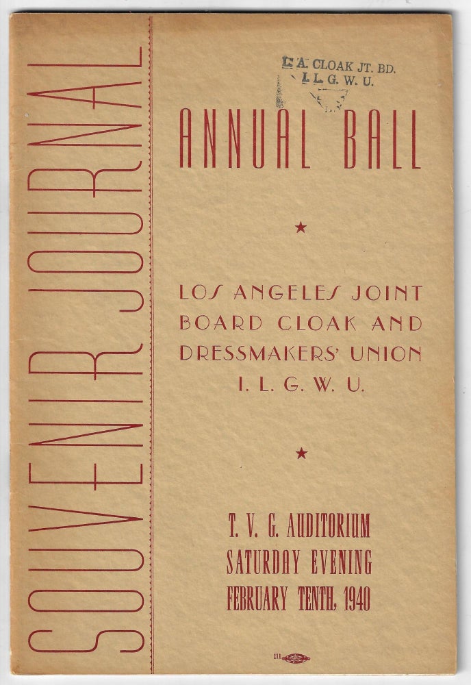 Item #22379 Souvenir Program from the Annual Ball of the Los Angeles Cloak and Dressmakers's Union, 1940
