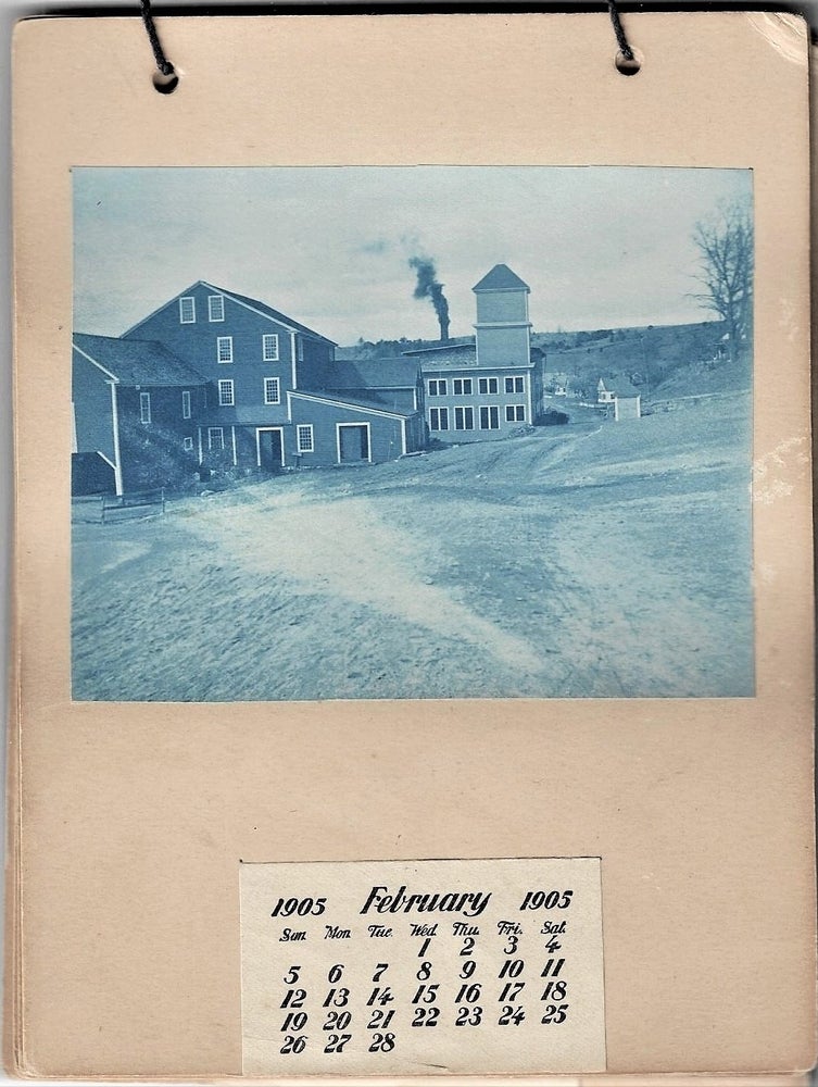 Item #22393 1905 Calendar With 12 Cyanotype Views of South Royalston, Massachusetts, Including Images of Fire Damage