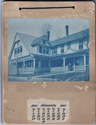 1905 Calendar With 12 Cyanotype Views of South Royalston, Massachusetts, Including Images of Fire Damage