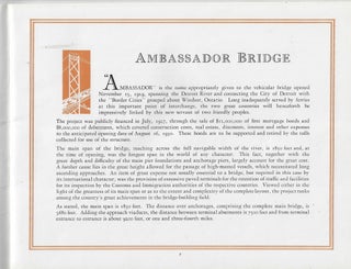 The Ambassador Bridge, A Review of Its Construction as told by a Photographic Record of its Progress