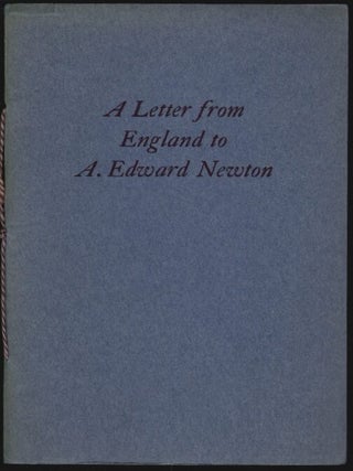 Item #2243 A Letter From England to A. Edward Newton. Frederick Richardson