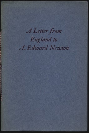 Item #2243 A Letter From England to A. Edward Newton. Frederick Richardson