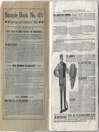 Group of Sears, Roebuck Materials Promoting Custom-Tailored Menswear,1903