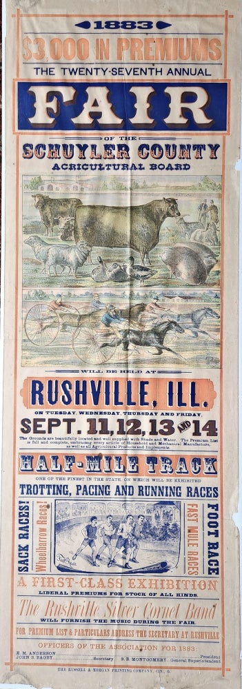 Item #22920 Twenty-Seventh Annual Fair of the Schuyler County Agricultural Board, Rushville, Ill., 1883