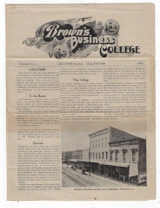 1898 Brown's Business College Circular, with Cover Letter and Mailing Envelope