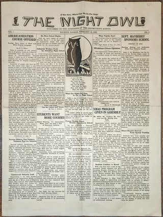 Item #23058 The Night Owl, Published in the Interests of the Opportunity School. Elsie Finner,...