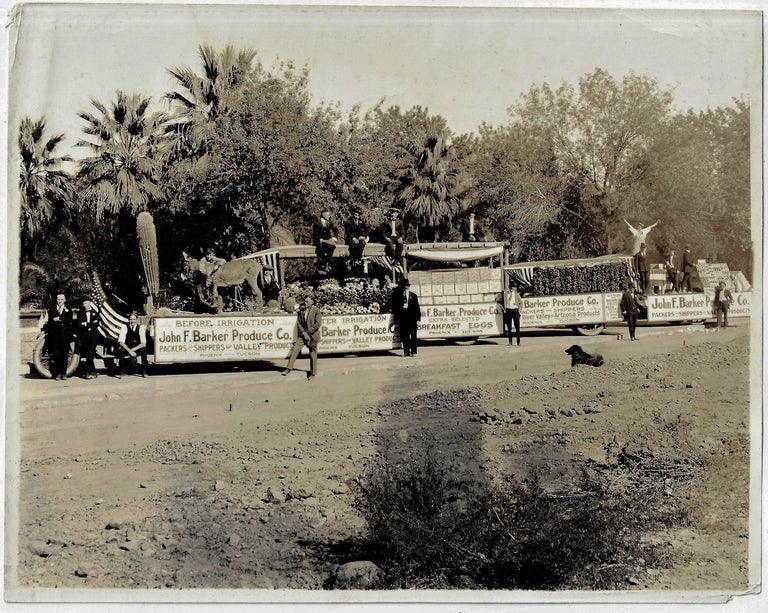 Item #23088 Photo of Produce Company's Parade Floats Displaying the Impact of Irrigation in the Salt River Valley of Arizona, c. 1925