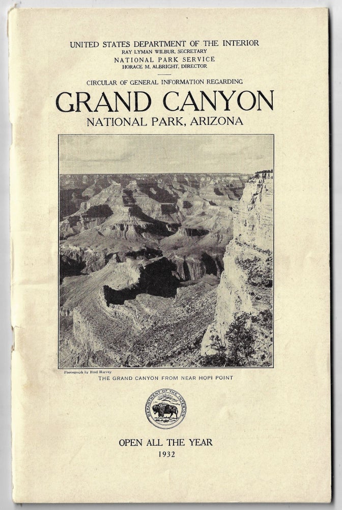 Item #23115 Circular of General Information Regarding Grand Canyon National Park, Arizona