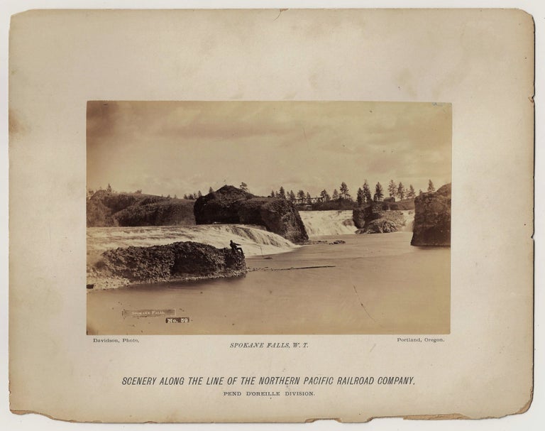 Item #23167 Spokane Falls, W.T. [Albumen Photograph, 1883]. Isaac G. Davidson.