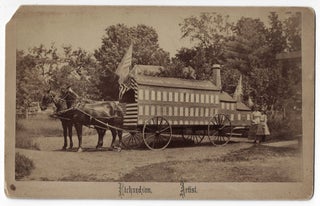 Item #23256 [Photo] Advertising Parade Float Featuring a Model of a Silk Mill, ca. 1880s