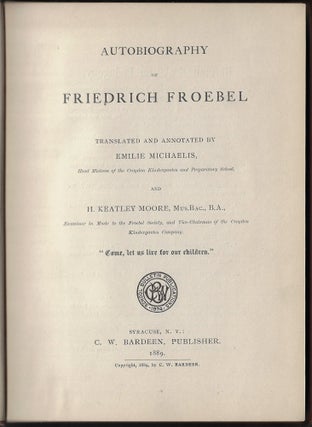 Autobiography of Friedrich Froebel
