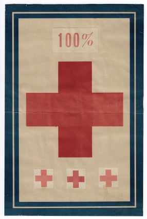 Item #23394 World War I Red Cross Window Poster/ Service Flag