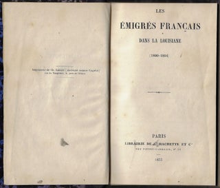 Les Emigres Francais dans la Louisiane (1800-1804)