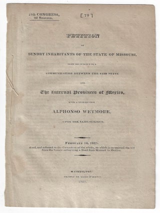 Item #23656 Petition of Sundry Inhabitants of the State of Missouri, Upon the Subject of a...