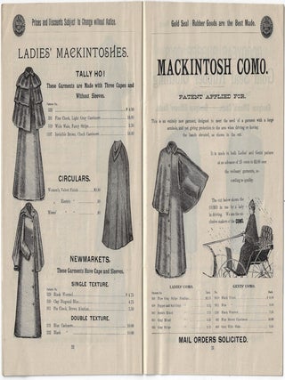 Rubber Trade Journal No. 106: Gold Seal Mackintoshes, Rubber Clothing, Rubber Shoes and Boots, Etc, Etc