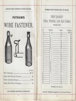 Price List. Armstrong, Bro. & Co. Manufacturers of Corks and Bungs and Wholesale Dealers in Brewers & Bottlers Supplies