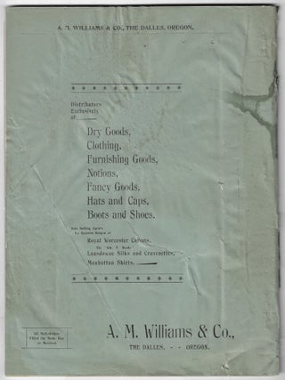 Mail-Order Department Catalogue No. 5, Spring and Summer 1899. A.M. Williams & Co., The Dalles, Oregon, Eastern Oregon's Greatest Mail Order House