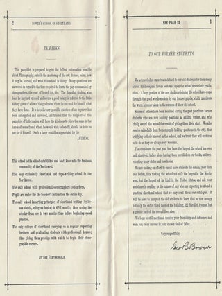 Fifth Annual Pamphlet of Bower's School of Shorthand and Type-Writing, 1887-88