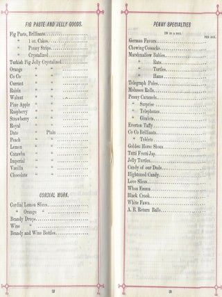 Price List. M.E. Page & Co. Confectionery, Chicago,1880