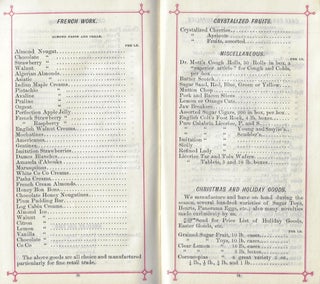 Price List. M.E. Page & Co. Confectionery, Chicago,1880