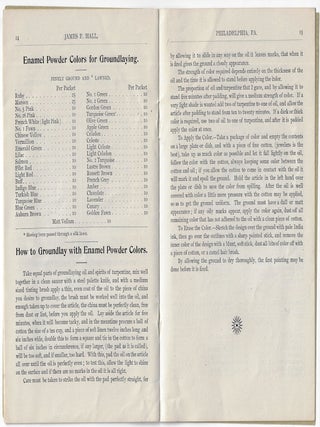 Price List of Materials for Painting on China, Firing and Gilding for Amateurs at Reduced Rates. Containing Also Practical Information for Painting on China, Gilding, Tinting, Groundlaying, Paste Raising, Etc.