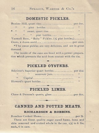 Three Grocery Catalogues from Sprague-Warner & Co. of Chicago, 1880s