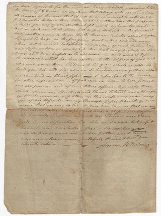 Connecticut Minister Offers Counsel to New Settlers in the Remote Western Reserve, ca. 1800