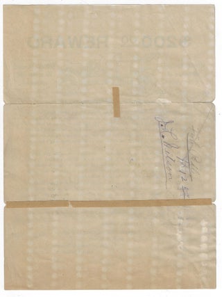 San Francisco Reward Circular for a Stolen 1906 Peerless Automobile