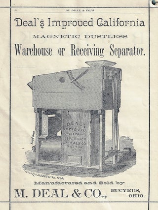 Illustrated Catalogue and Price List. M. Deal & Co., Bucyrus, Ohio, March 1887