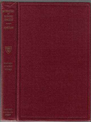 Foundations of Economic Analysis [Harvard Economic Studies, No. 80]