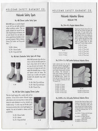 Holcomb Safety Garments Catalog, 1935