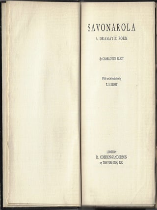 Savonarola, A Dramatic Poem