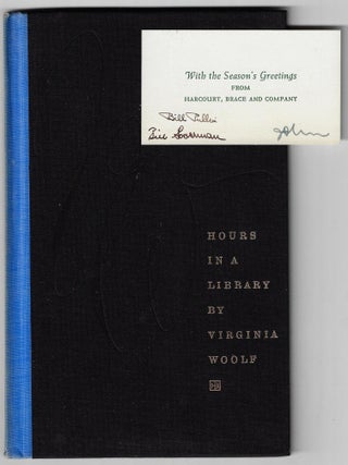Item #24488 Hours in a Library. Virginia Woolf