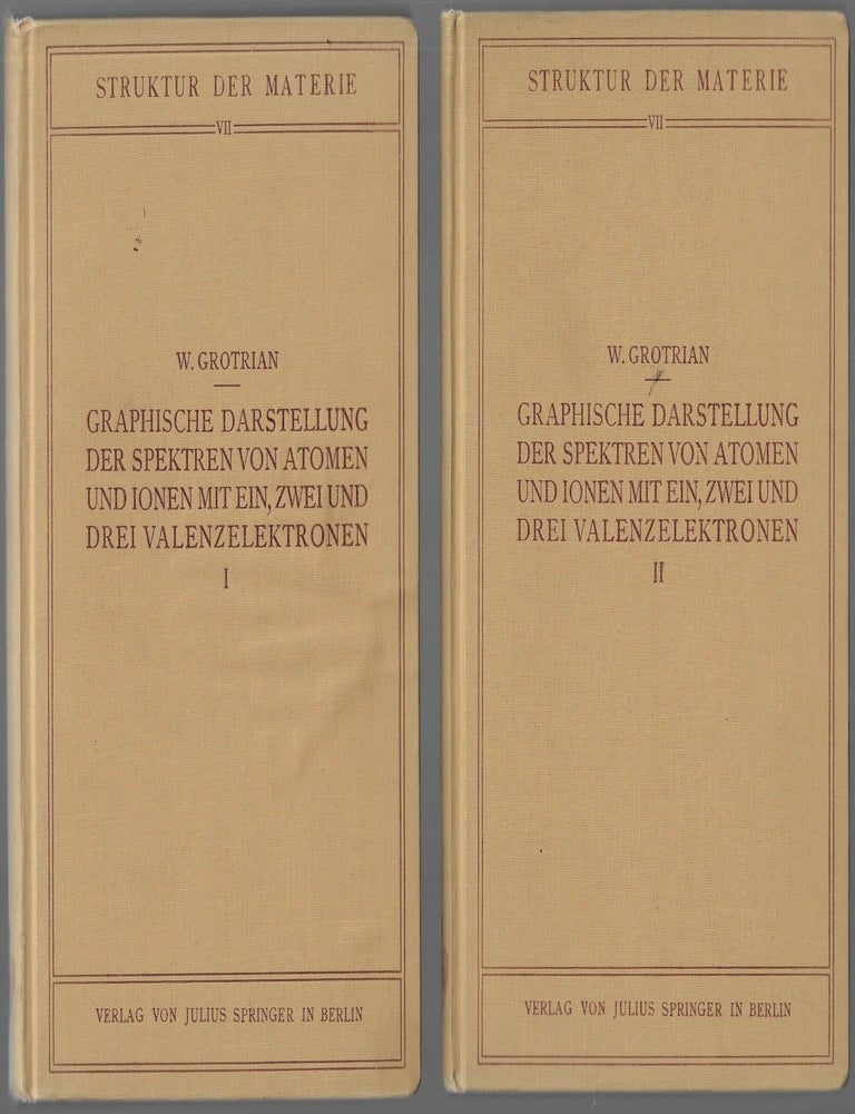 Item #24593 Graphische Darstellung der Spektren von Atomen und Ionen mit ein, zwei und drei Valenzelektronen. W. Grotrian, Walter.
