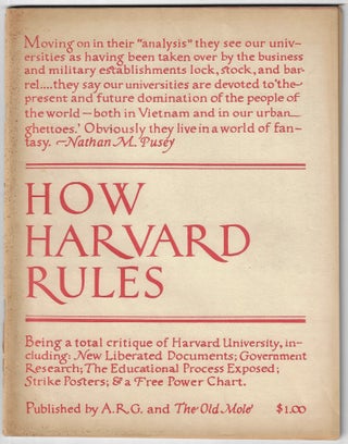 Item #24608 How Harvard Rules, Being a Total Critique of Harvard University