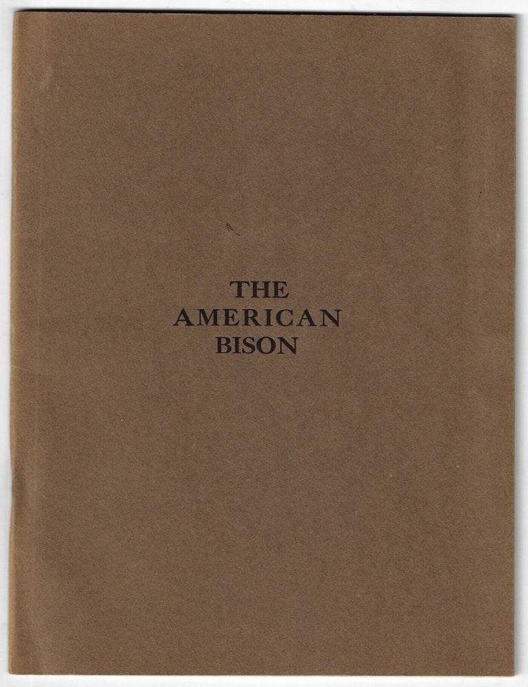 Item #24613 A Short History of the American Bison. Distribution, Habits, Trails, Extermination, etc., For Use in Schools. Martin S. Garretson.