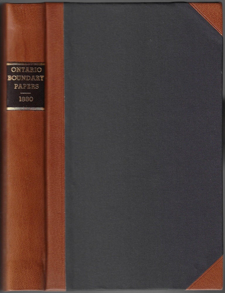 Item #24677 Report of the Select Committee on the Boundaries between the Province of Ontario and the Unorganized Territories of the Dominion with Appendix