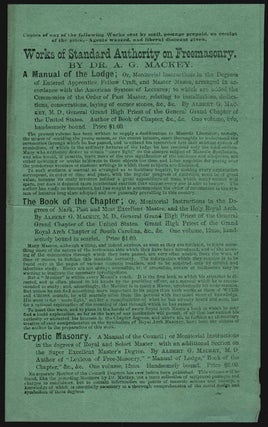 Item #2484 Works of Standard Authority on Freemasonry by Dr. A.G. Mackey. A. G. Mackey