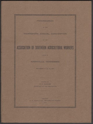 Item #2819 Proceedings of the Thirteenth Annual Convention of the Association of Southern...