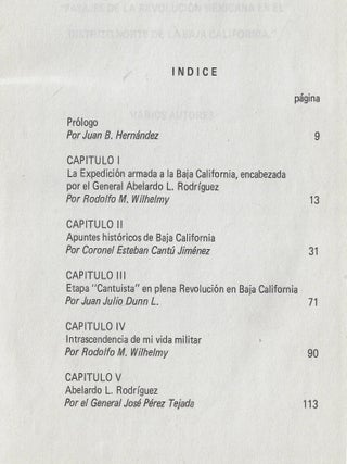 Pasajes de la Revolucion Mexicana en el Distrito Norte de la Baja California